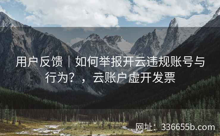 用户反馈｜如何举报开云违规账号与行为？，云账户虚开发票