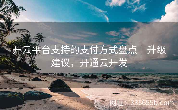 开云平台支持的支付方式盘点｜升级建议，开通云开发